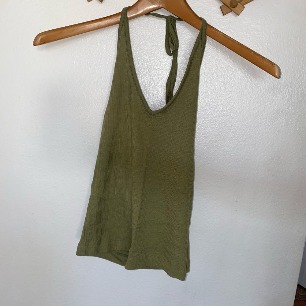 Backless Green Halter Top